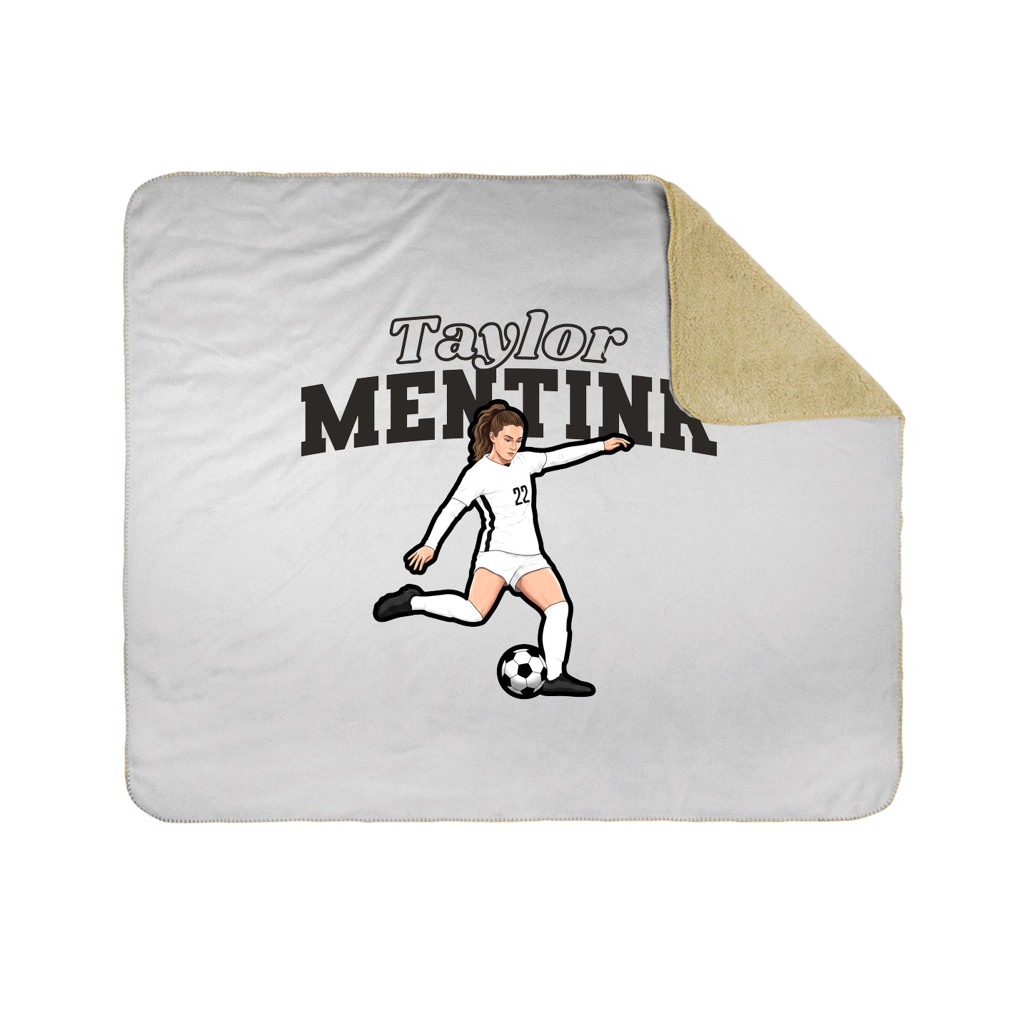 Throw Blanket — Name Arch in White
