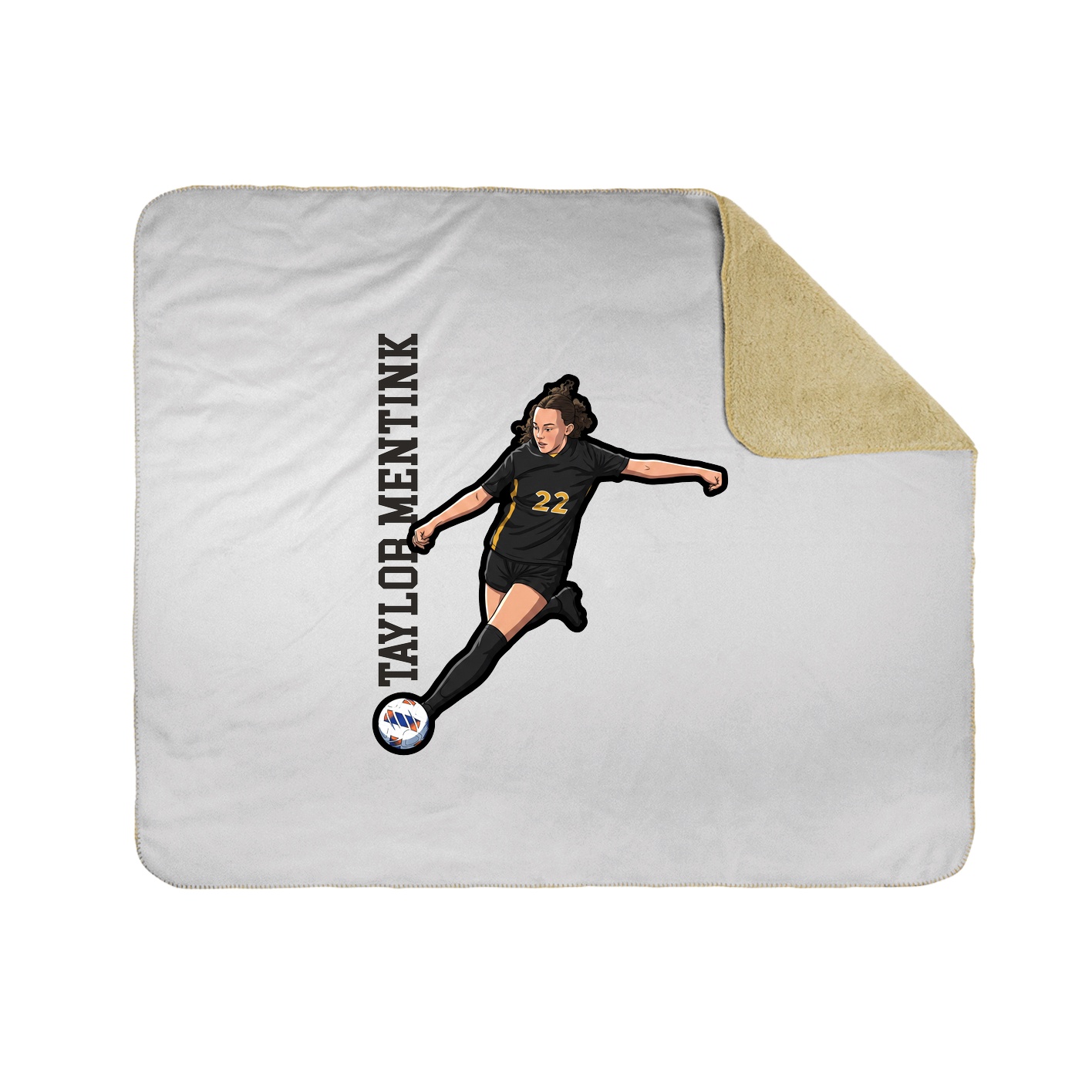 Throw Blanket — Name Vertical in White