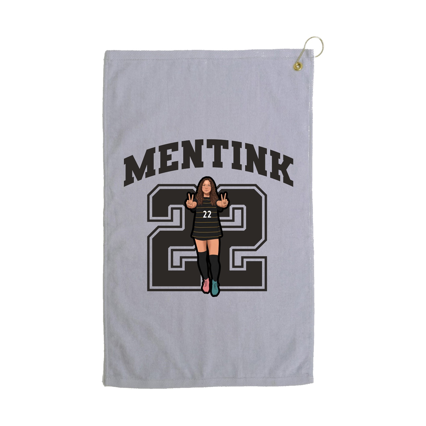 Golf Towel — Number in Grey