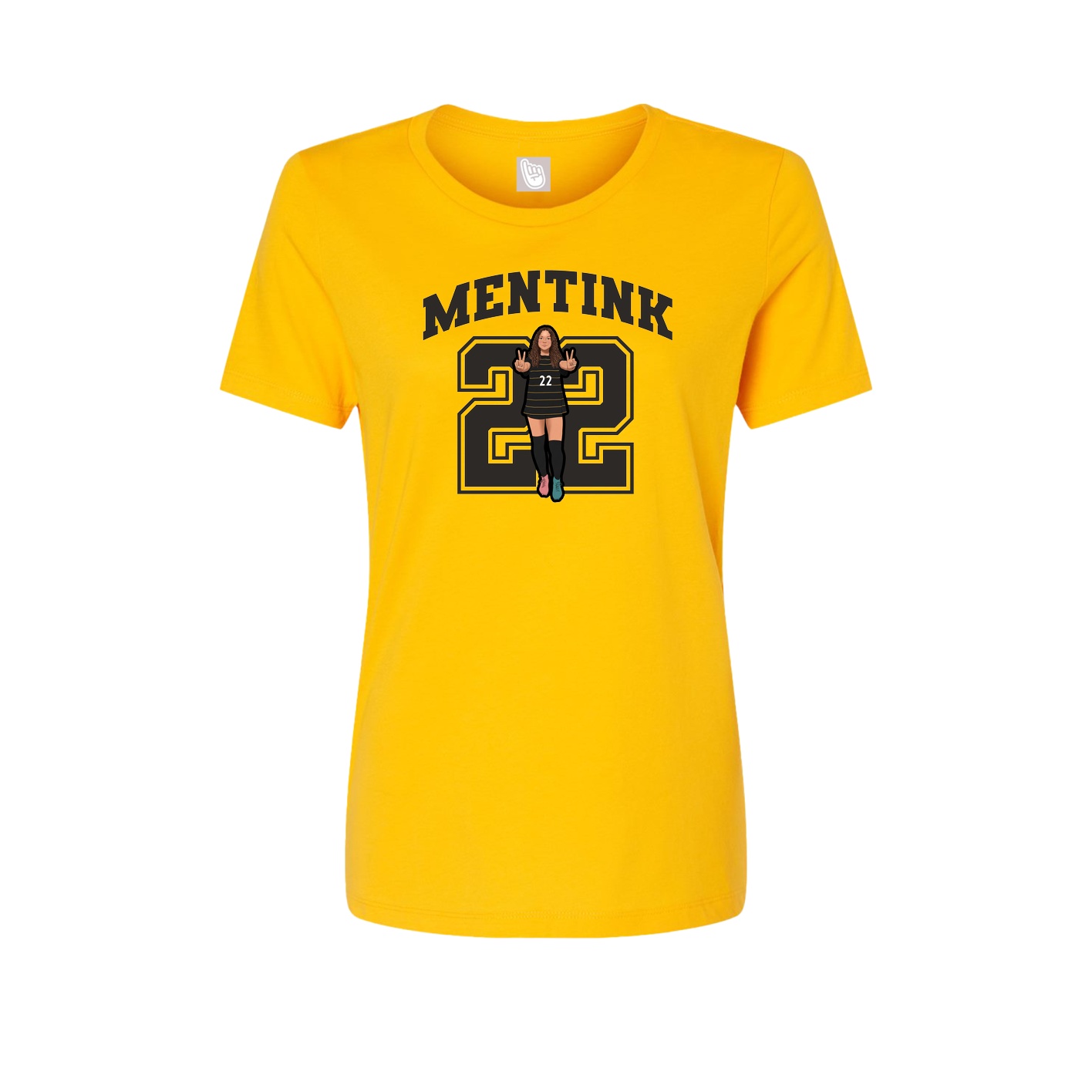 Fitted Women's Tee — Number in Gold