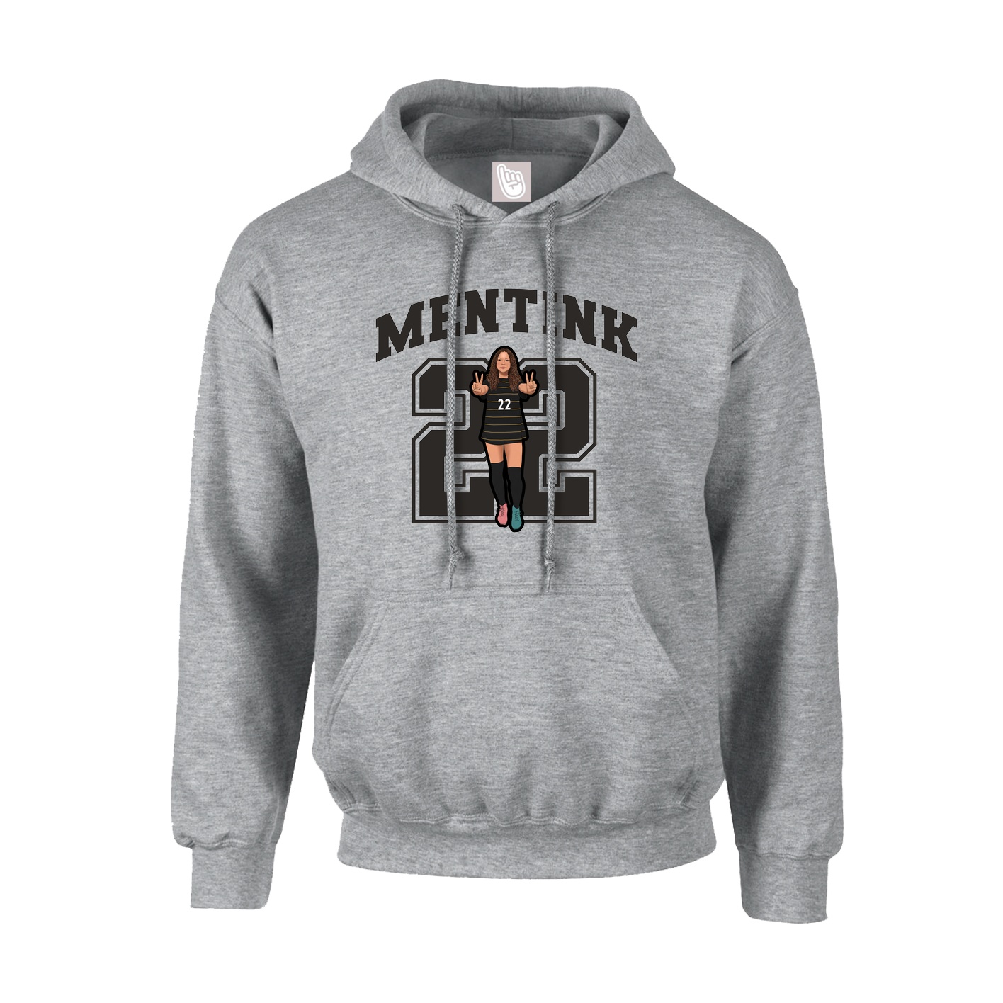 Youth Hoodie — Number in Grey