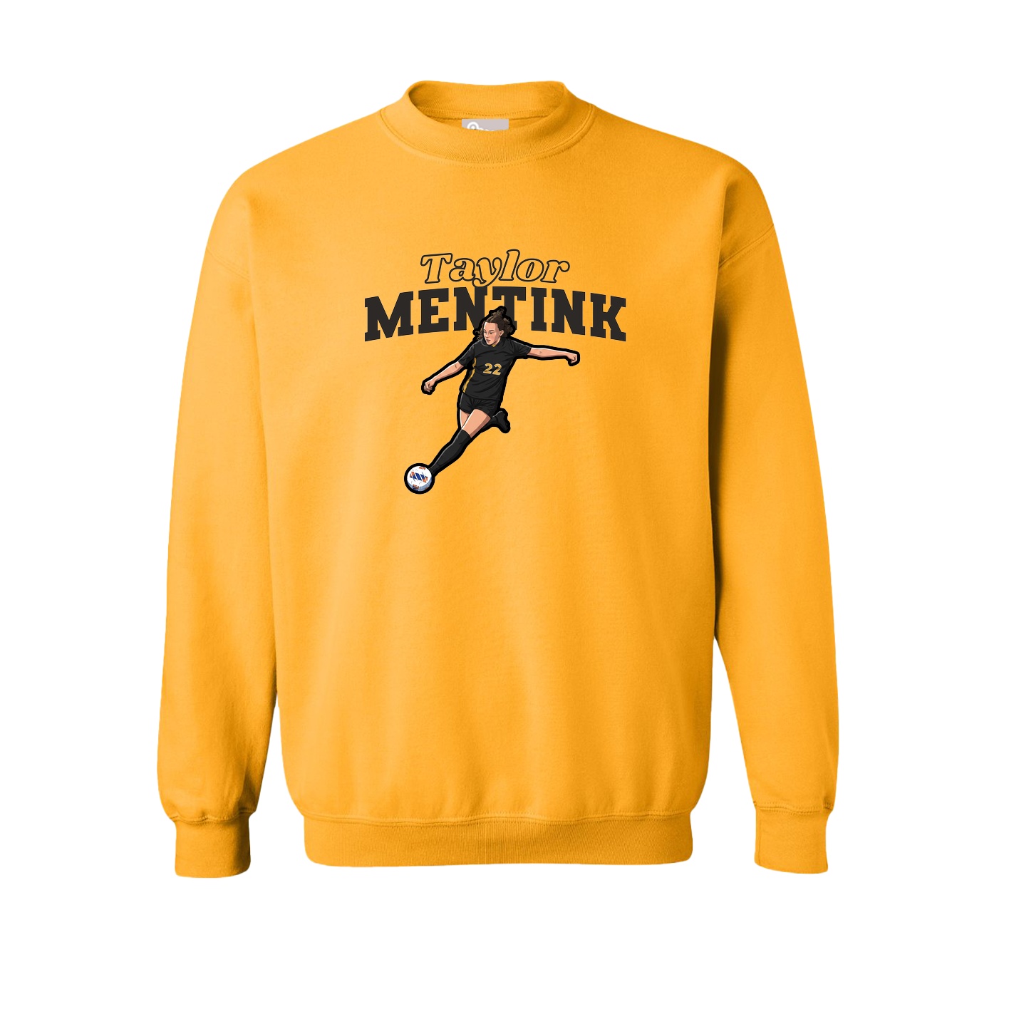 Fleece Crew — Name Arch in Gold