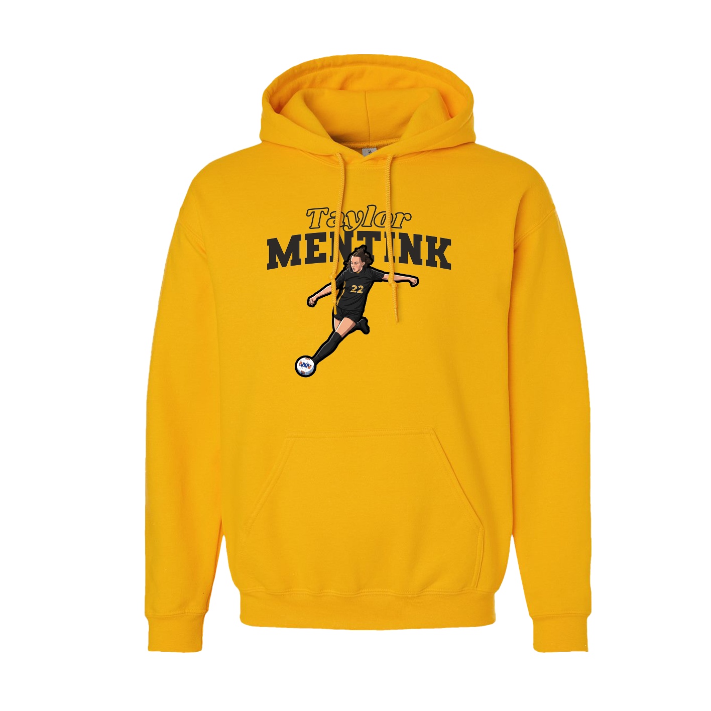 Youth Hoodie — Name Arch in Gold