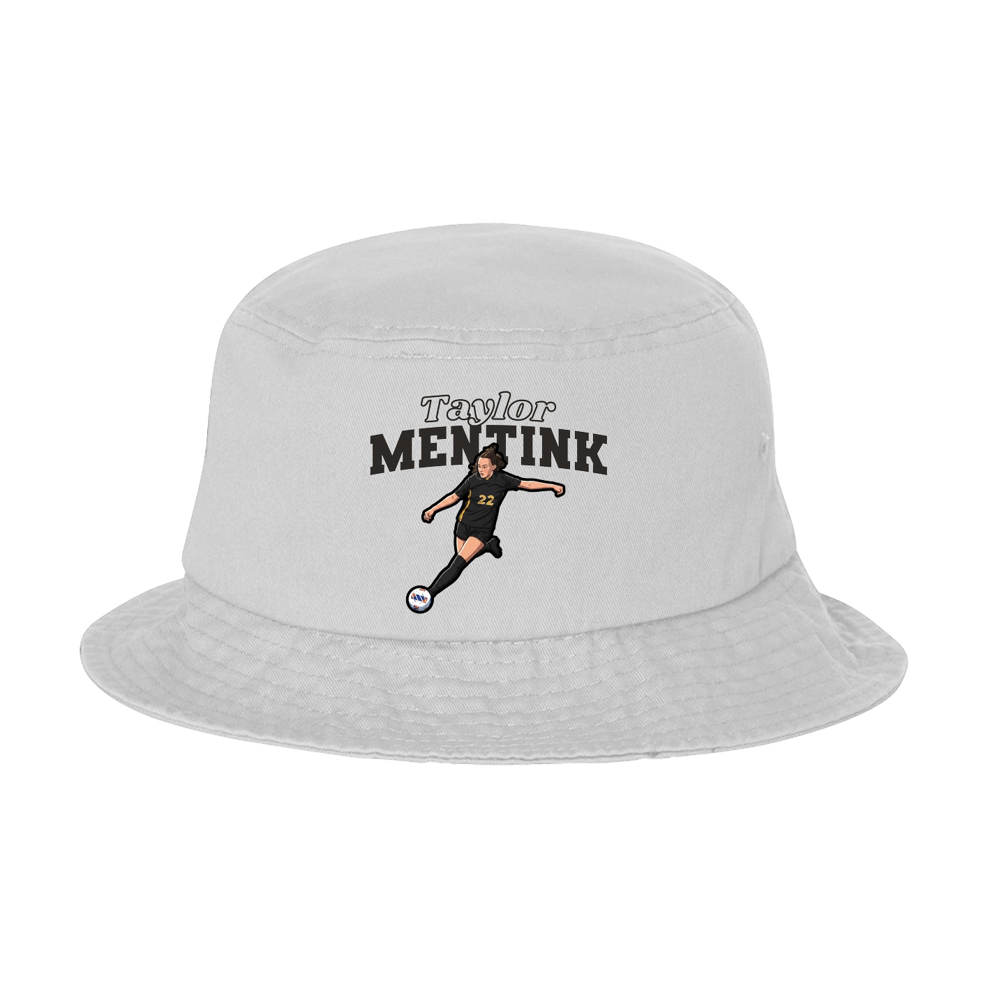 Bucket Cap — Name Arch in White