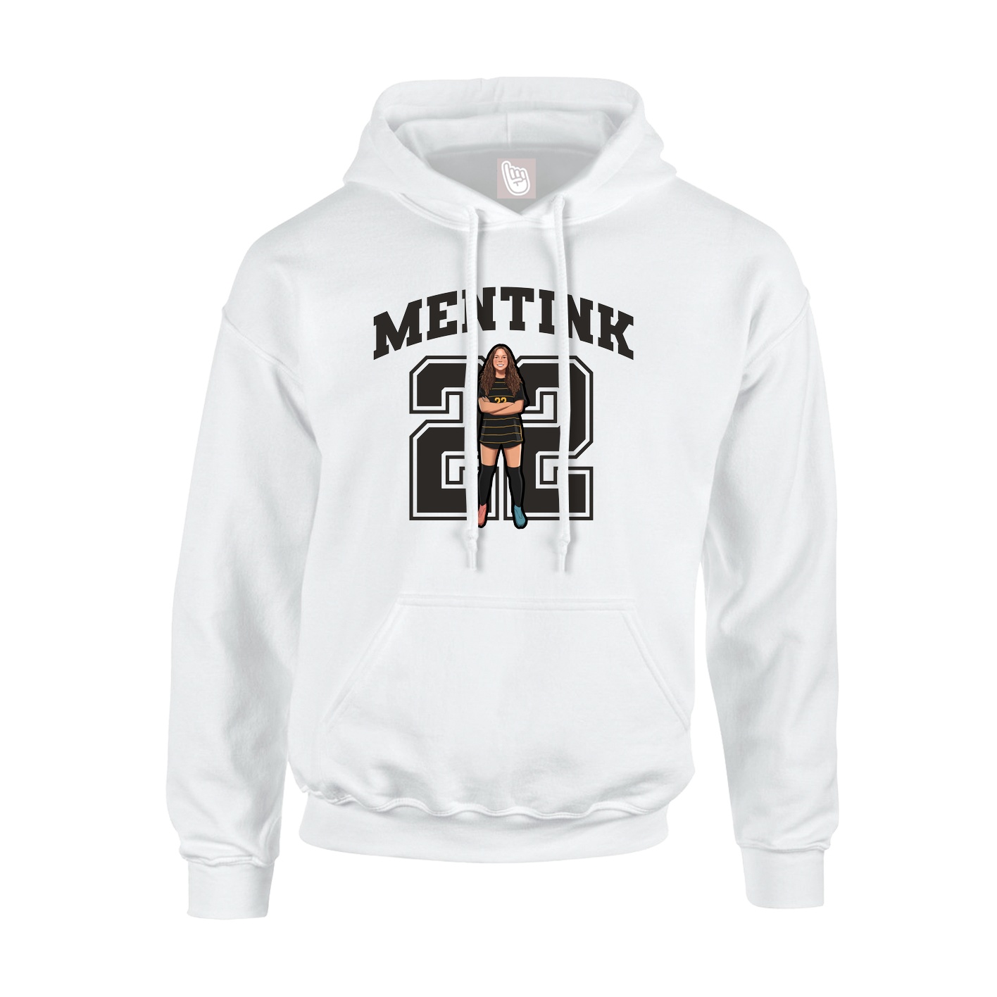 Hoodie — Number in White