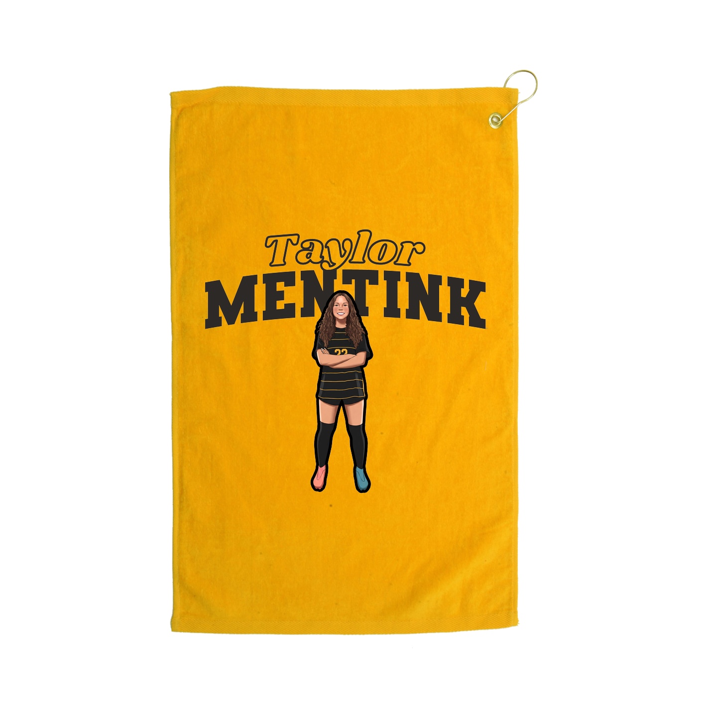 Golf Towel — Name Arch in Gold