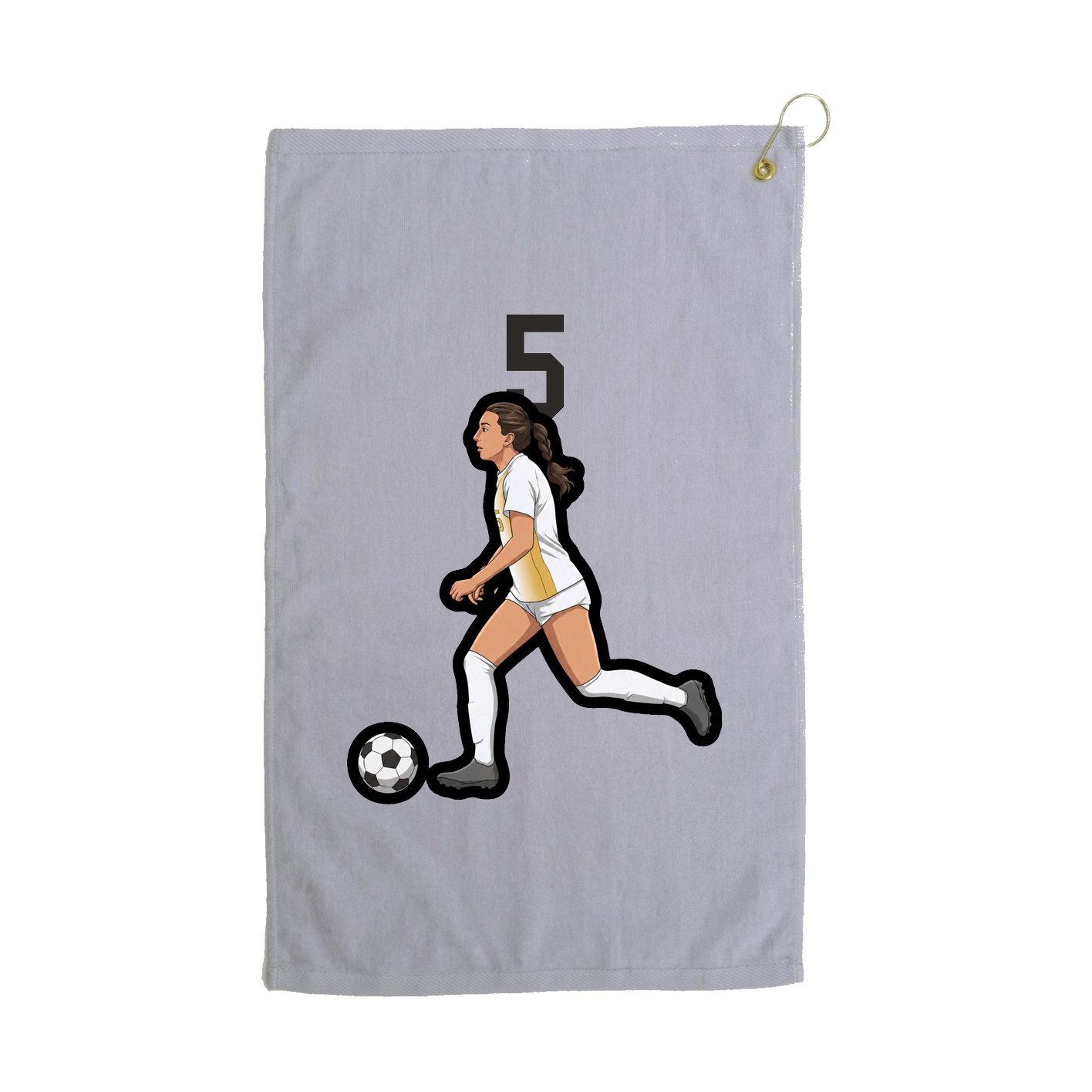 Golf Towel — Number Top in Grey