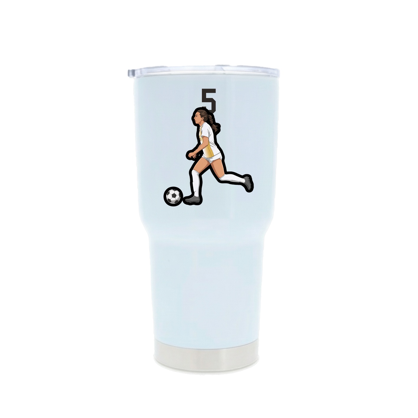 30oz Stainless Steel Tumbler — Number Top in White