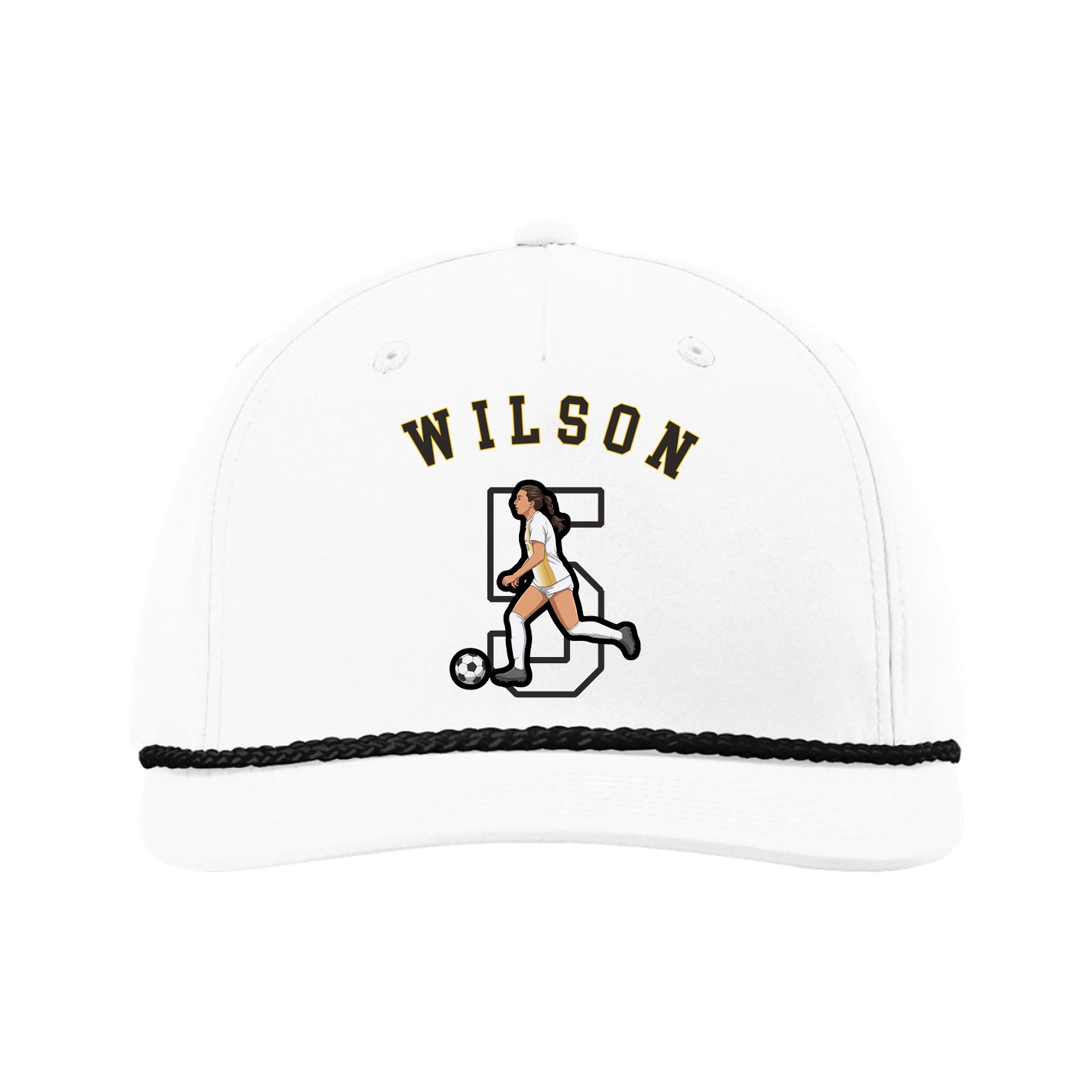 Five-Panel Classic Rope Cap — Shirsey Arch in White
