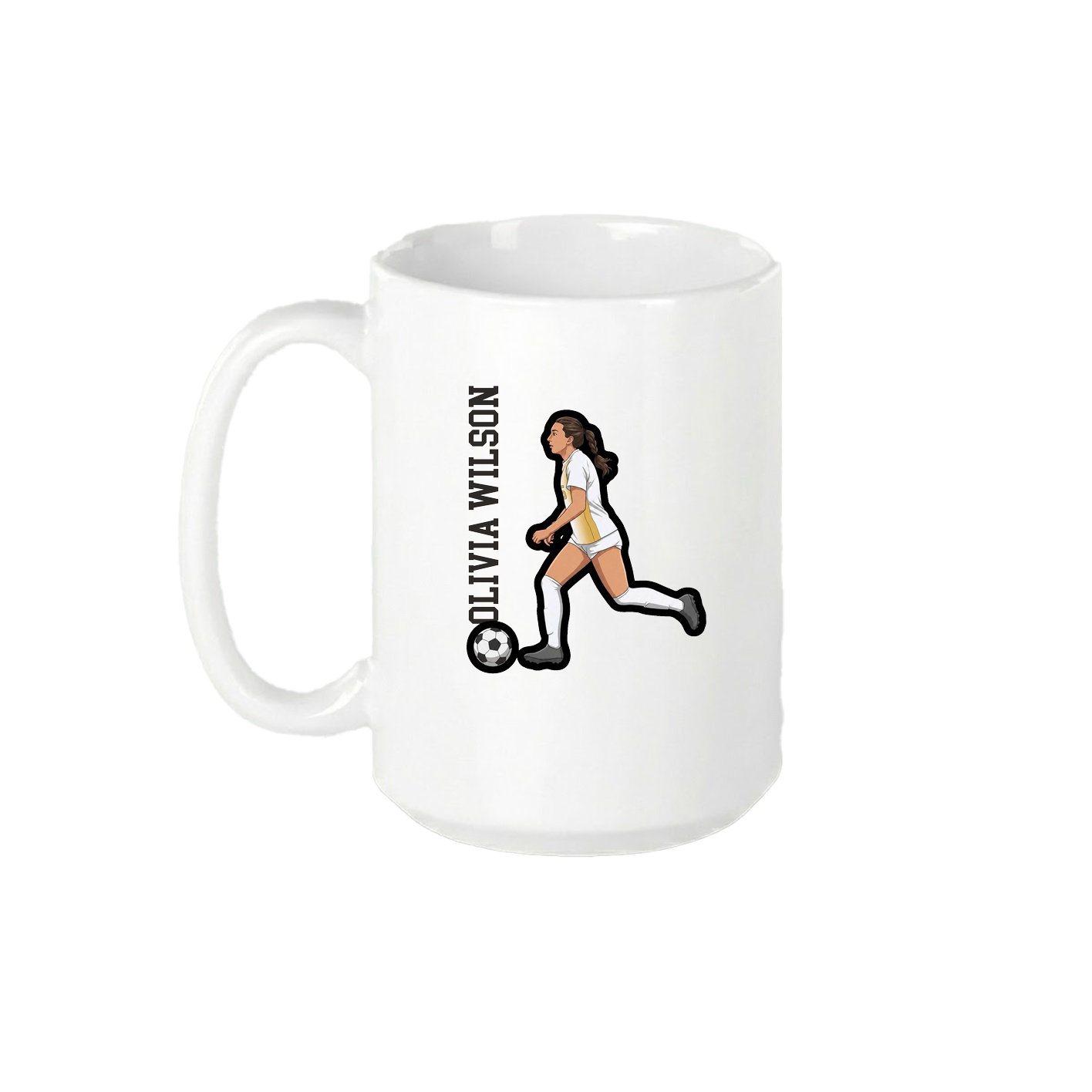 15oz Coffee Mug — Name Vertical in White