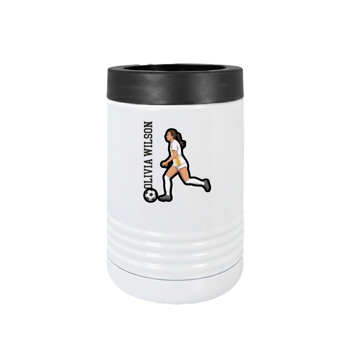 Beverage Holder — Name Vertical in White