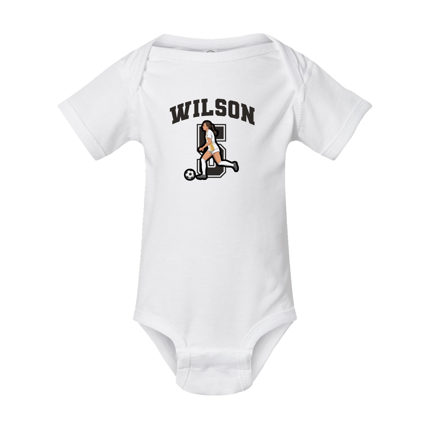 Baby Onesie — Number in White
