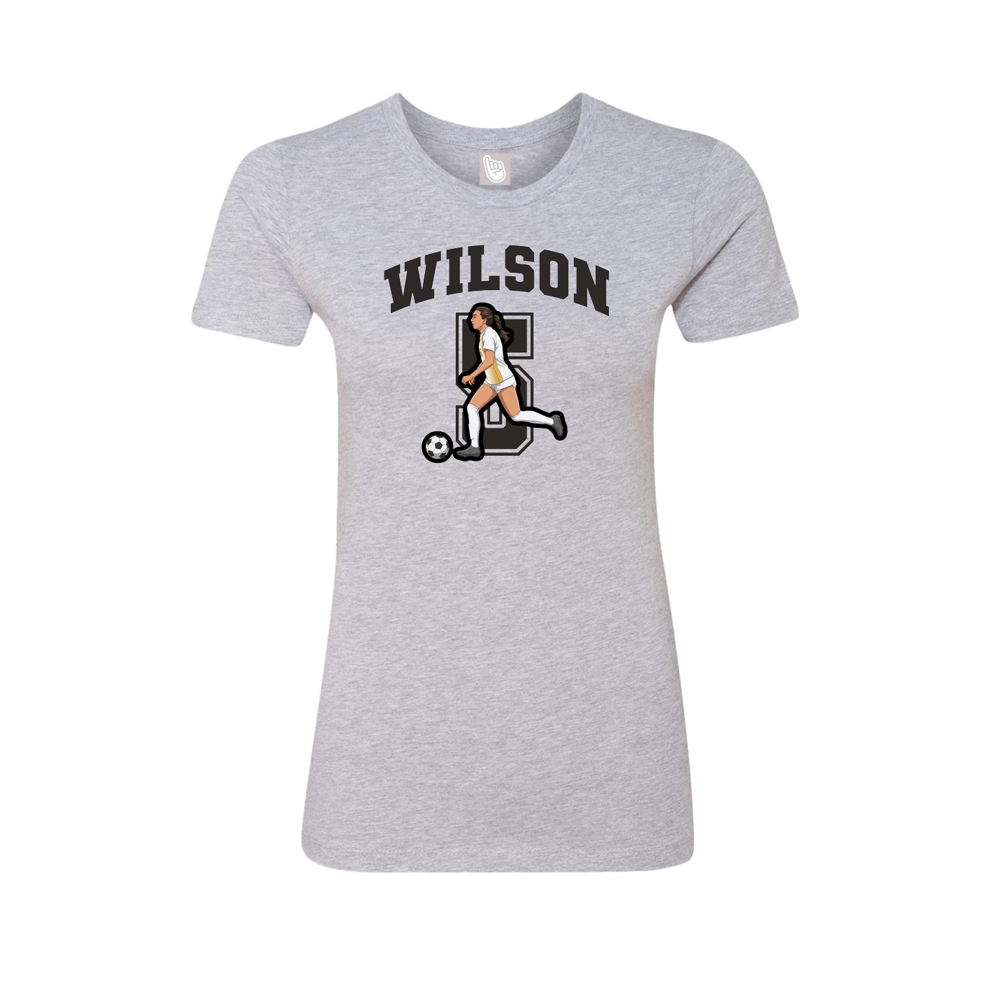 Fitted Women's Tee — Number in Grey