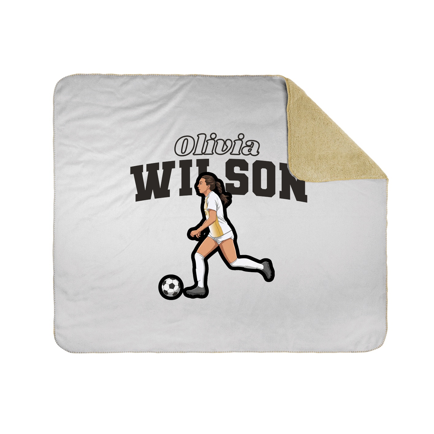 Throw Blanket — Name Arch in White