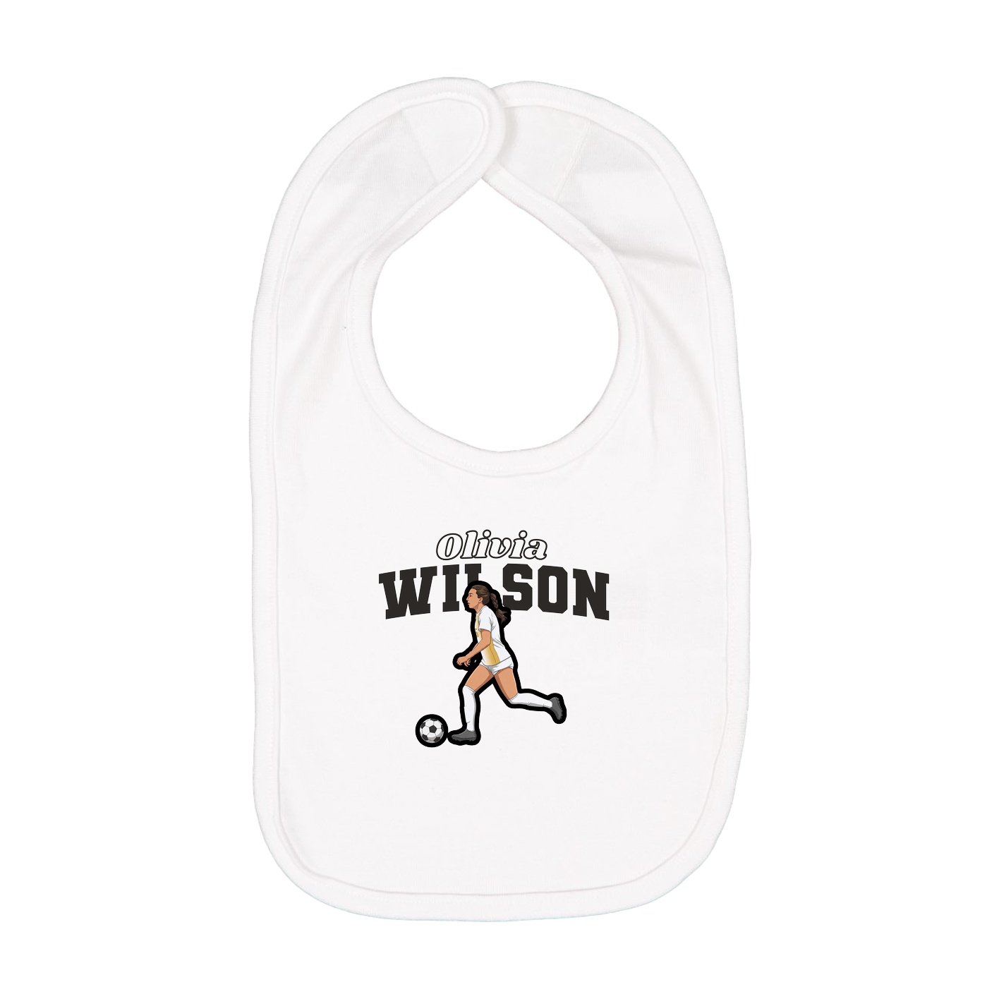 Infant Bib — Name Arch in White