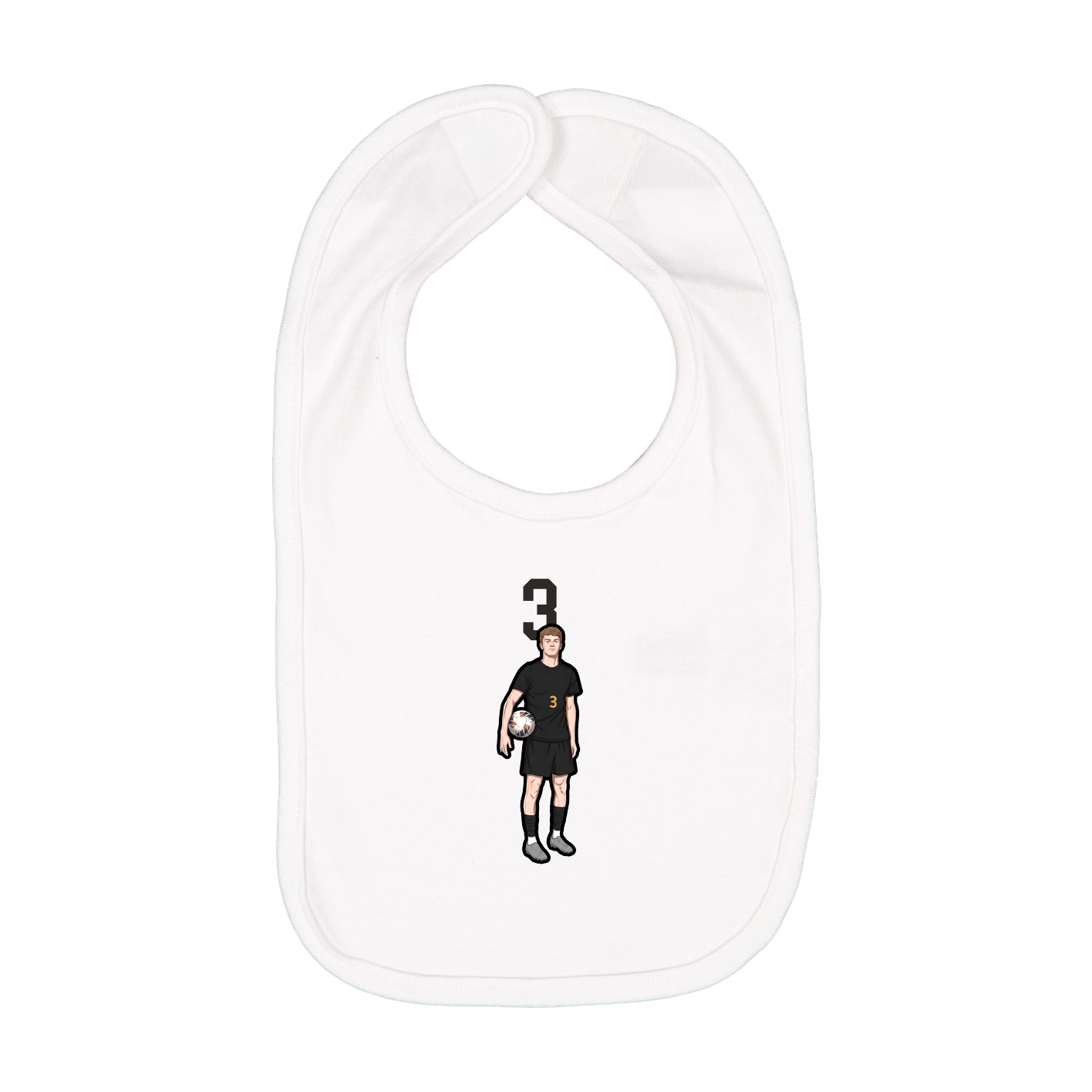 Infant Bib — Number Top in White