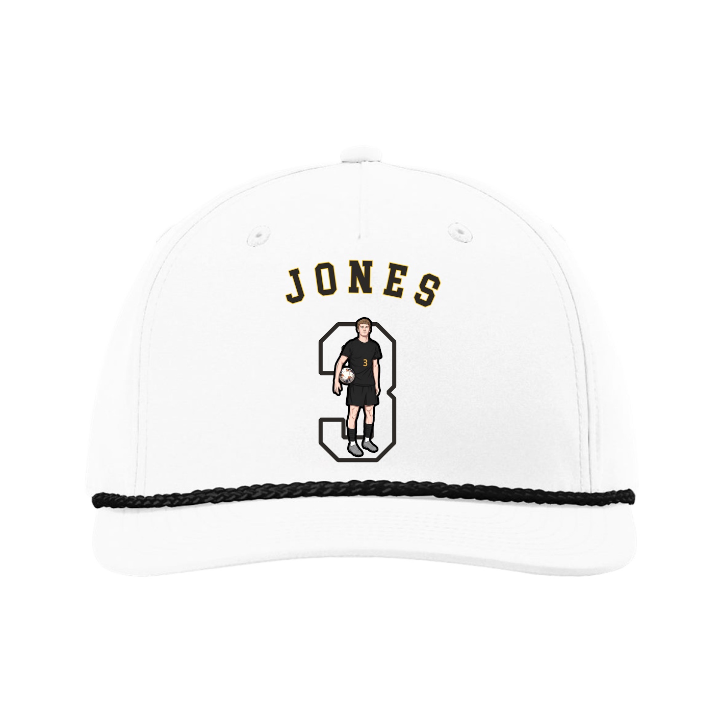 Five-Panel Classic Rope Cap — Shirsey Arch in White