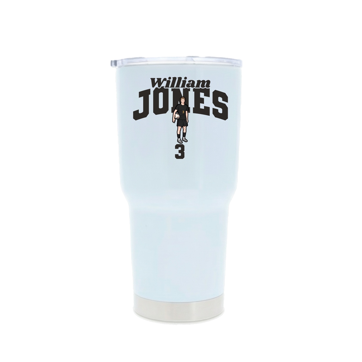 30oz Stainless Steel Tumbler — Signature Arch in White