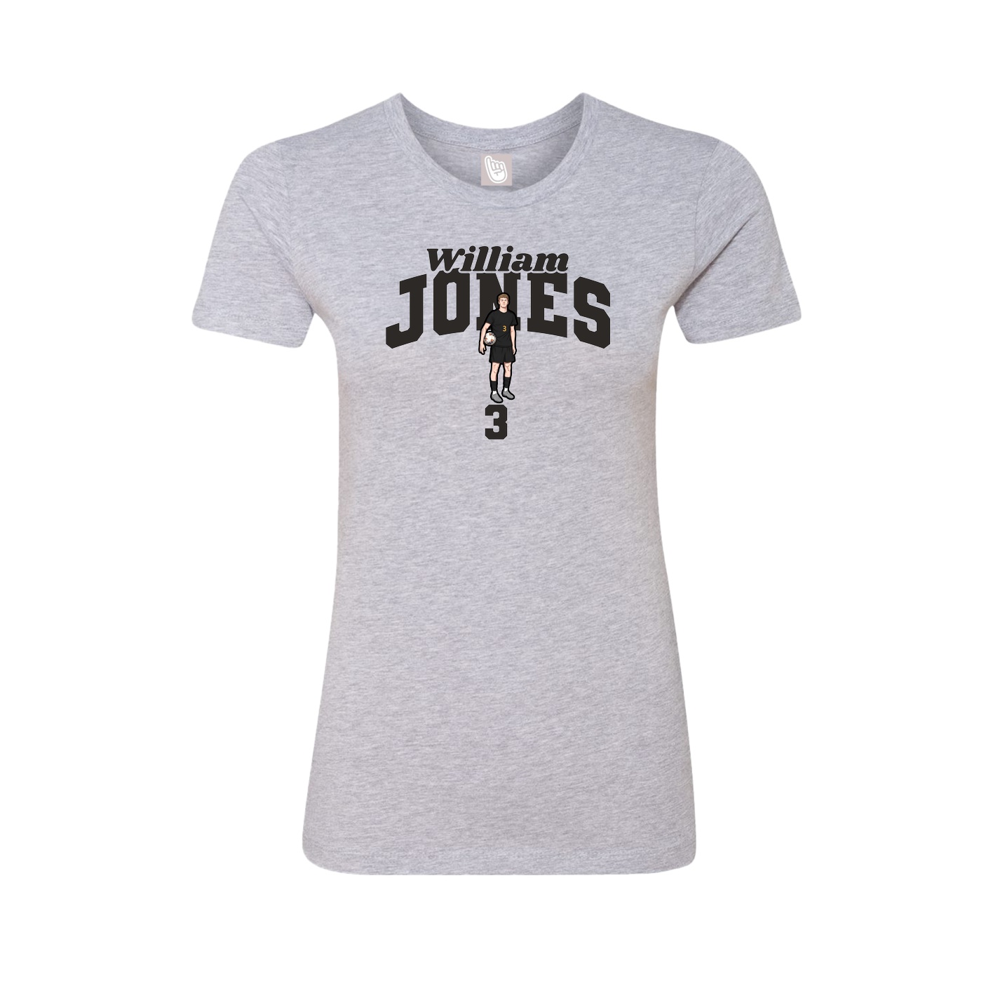Fitted Women's Tee — Signature Arch in Grey