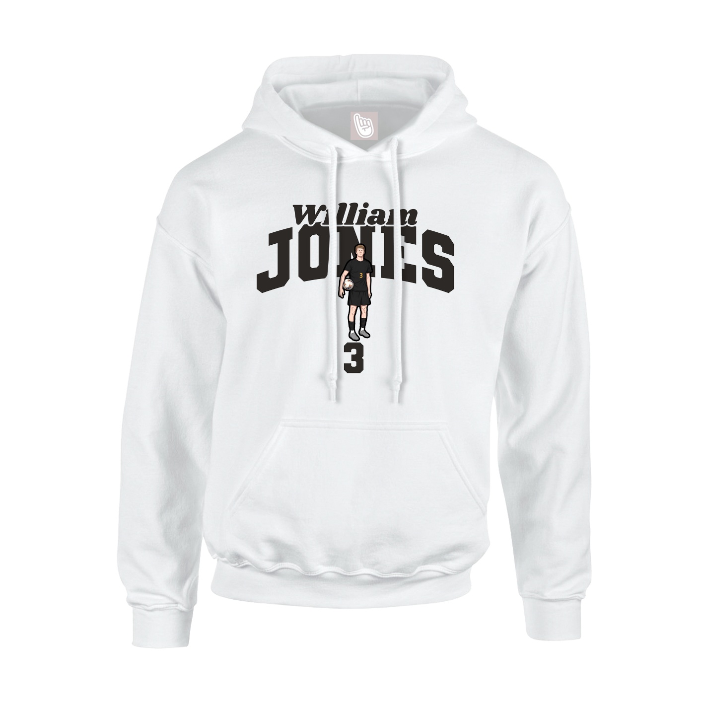 Youth Hoodie — Signature Arch in White