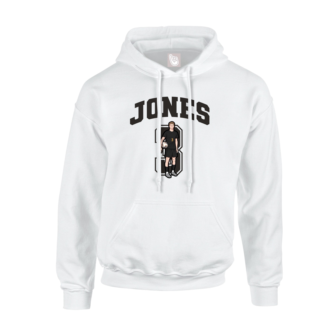 Hoodie — Number in White