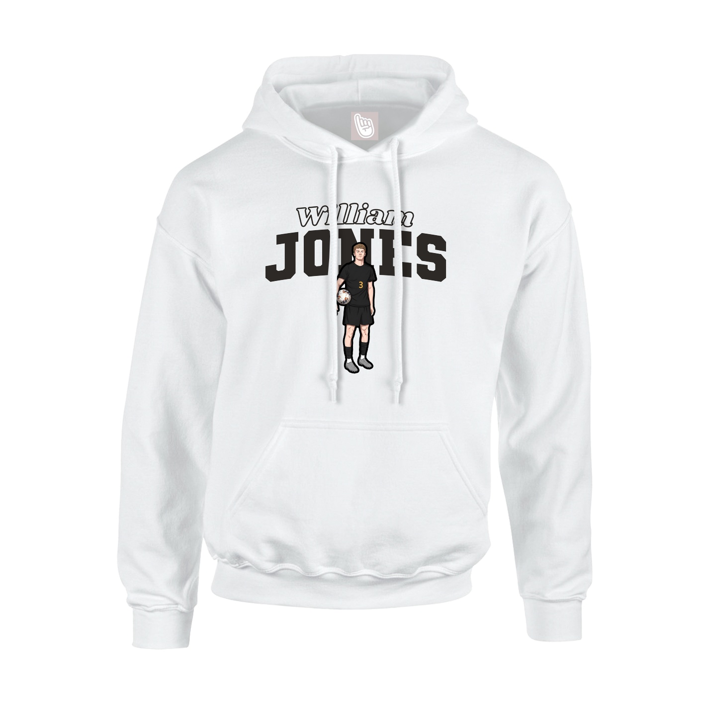 Hoodie — Name Arch in White