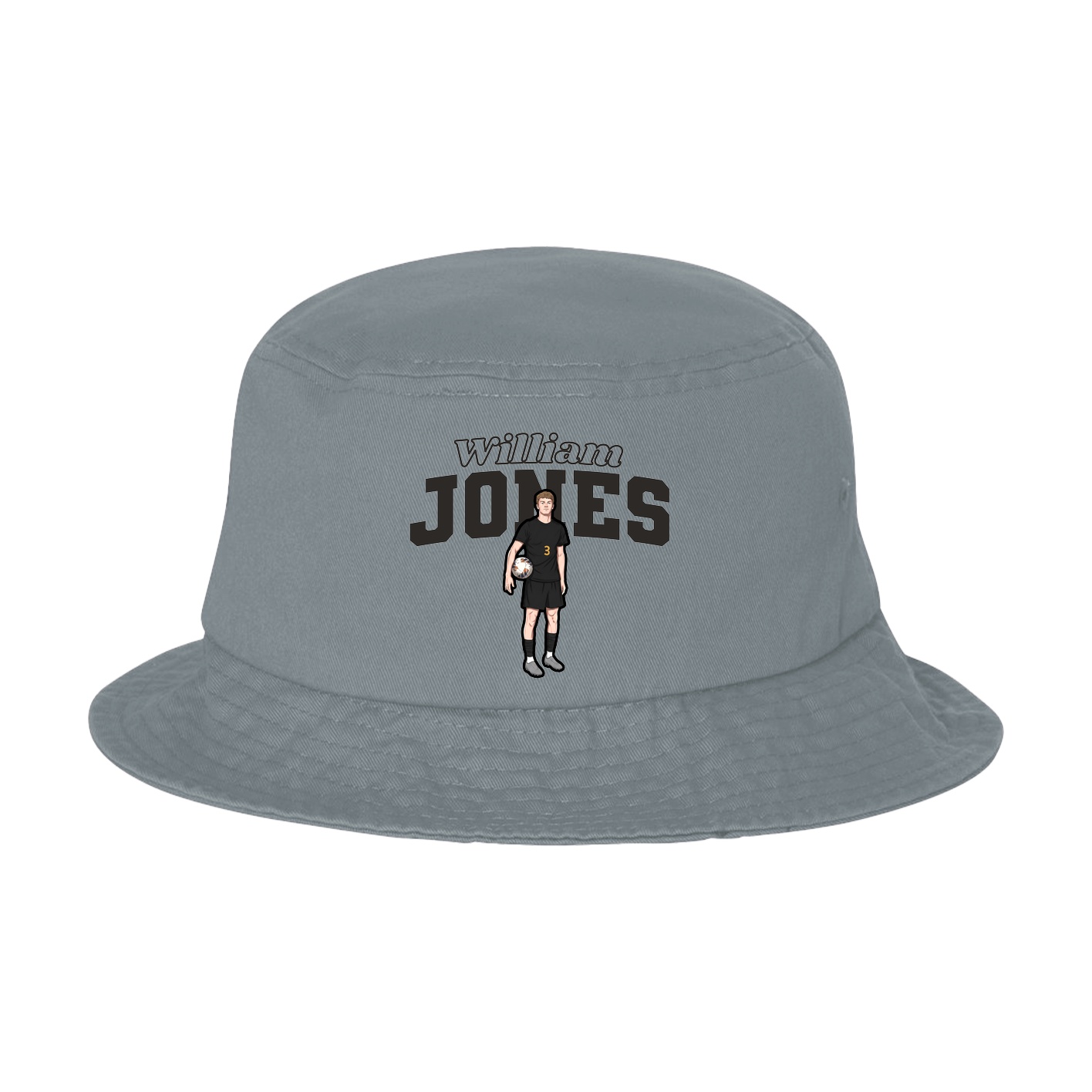 Bucket Cap — Name Arch in Grey