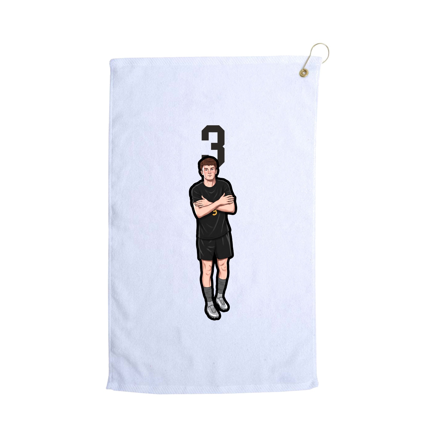 Golf Towel — Number Top in White