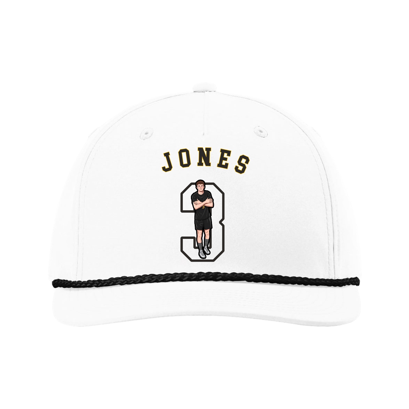 Five-Panel Classic Rope Cap — Shirsey Arch in White