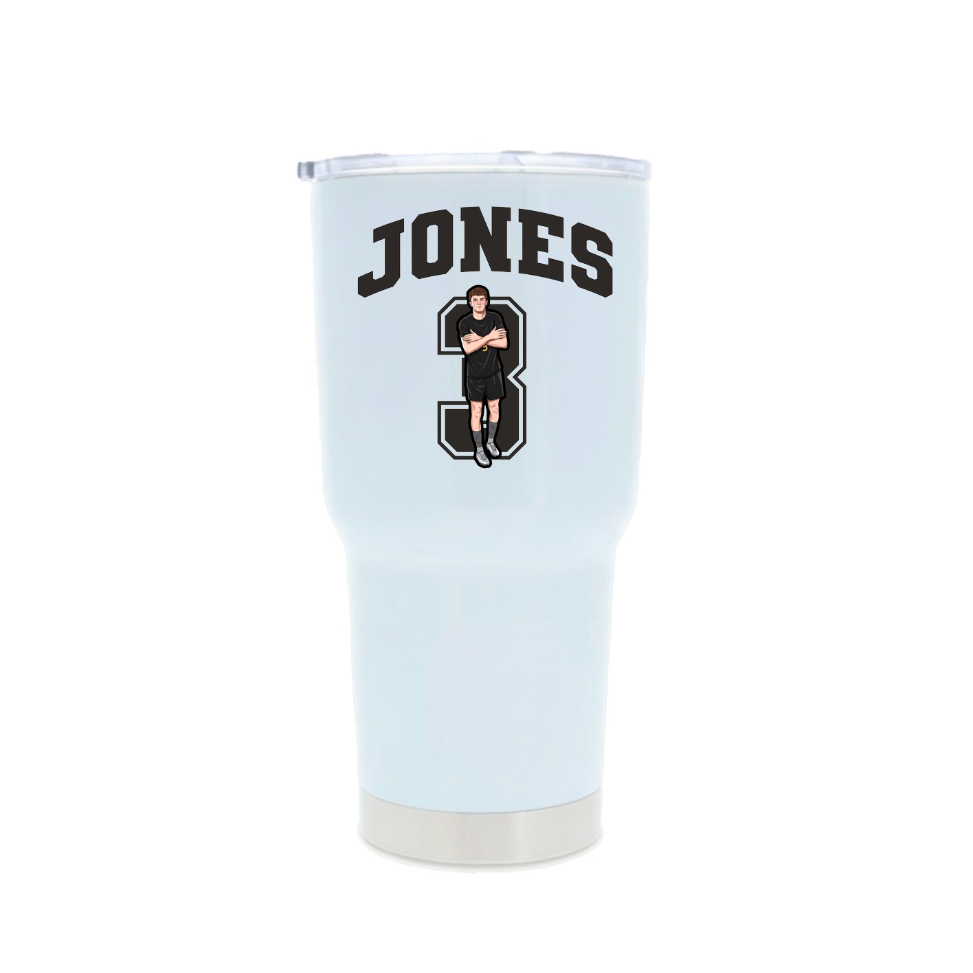 30oz Stainless Steel Tumbler — Number in White