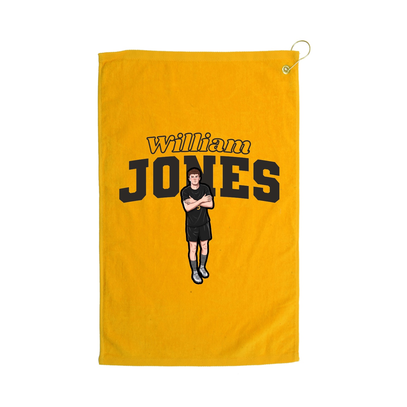 Golf Towel — Name Arch in Gold