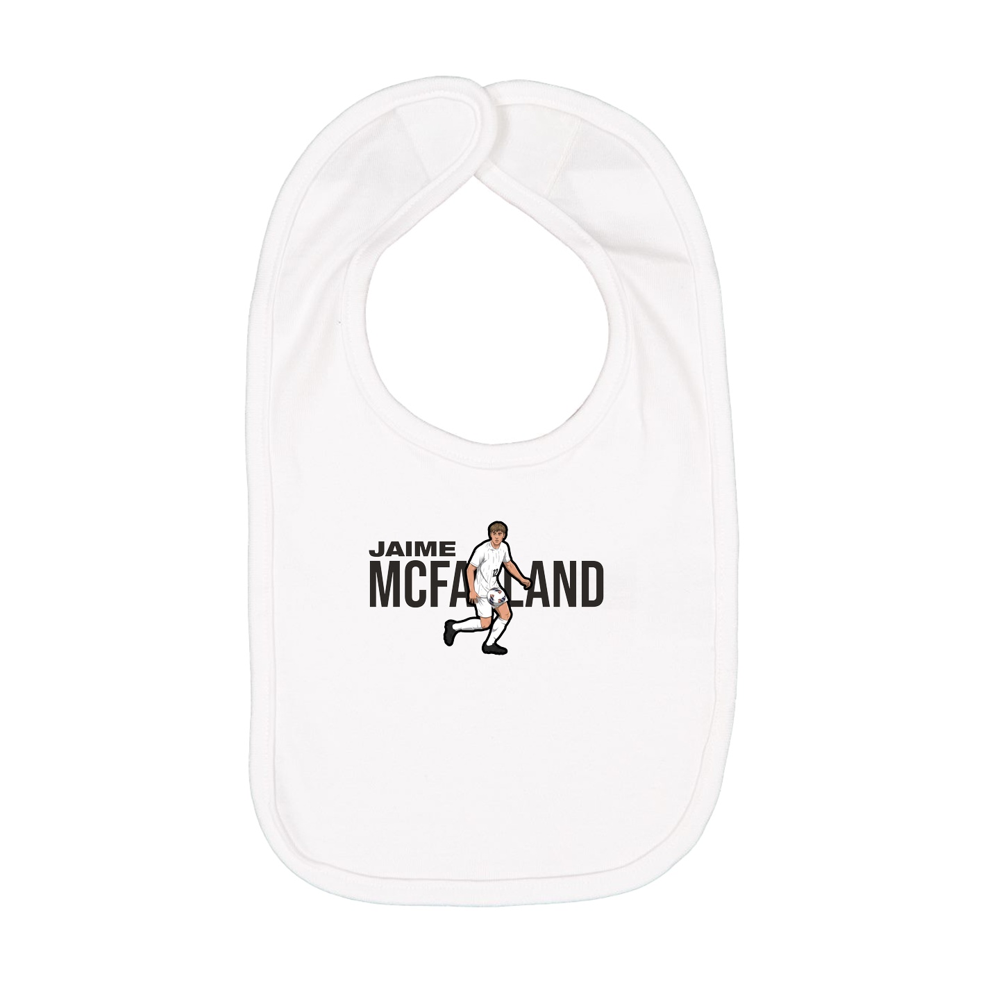 Infant Bib — Player Name in White