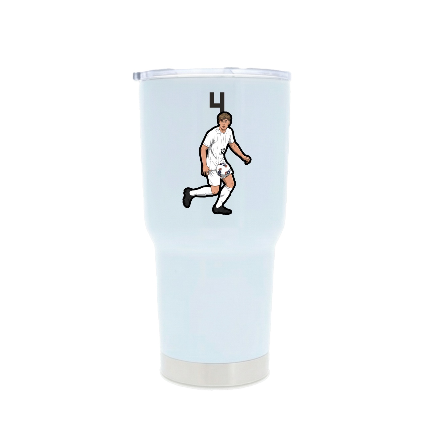 30oz Stainless Steel Tumbler — Number Top in White