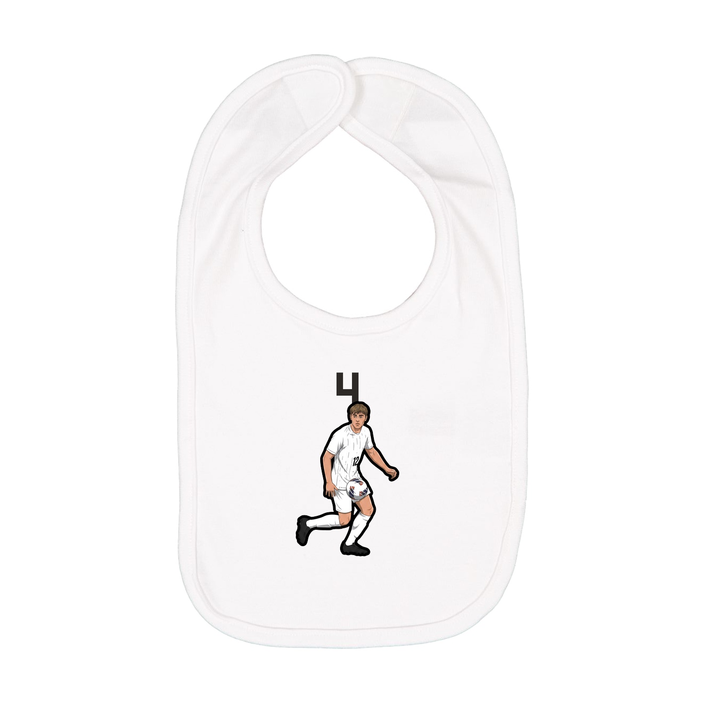 Infant Bib — Number Top in White