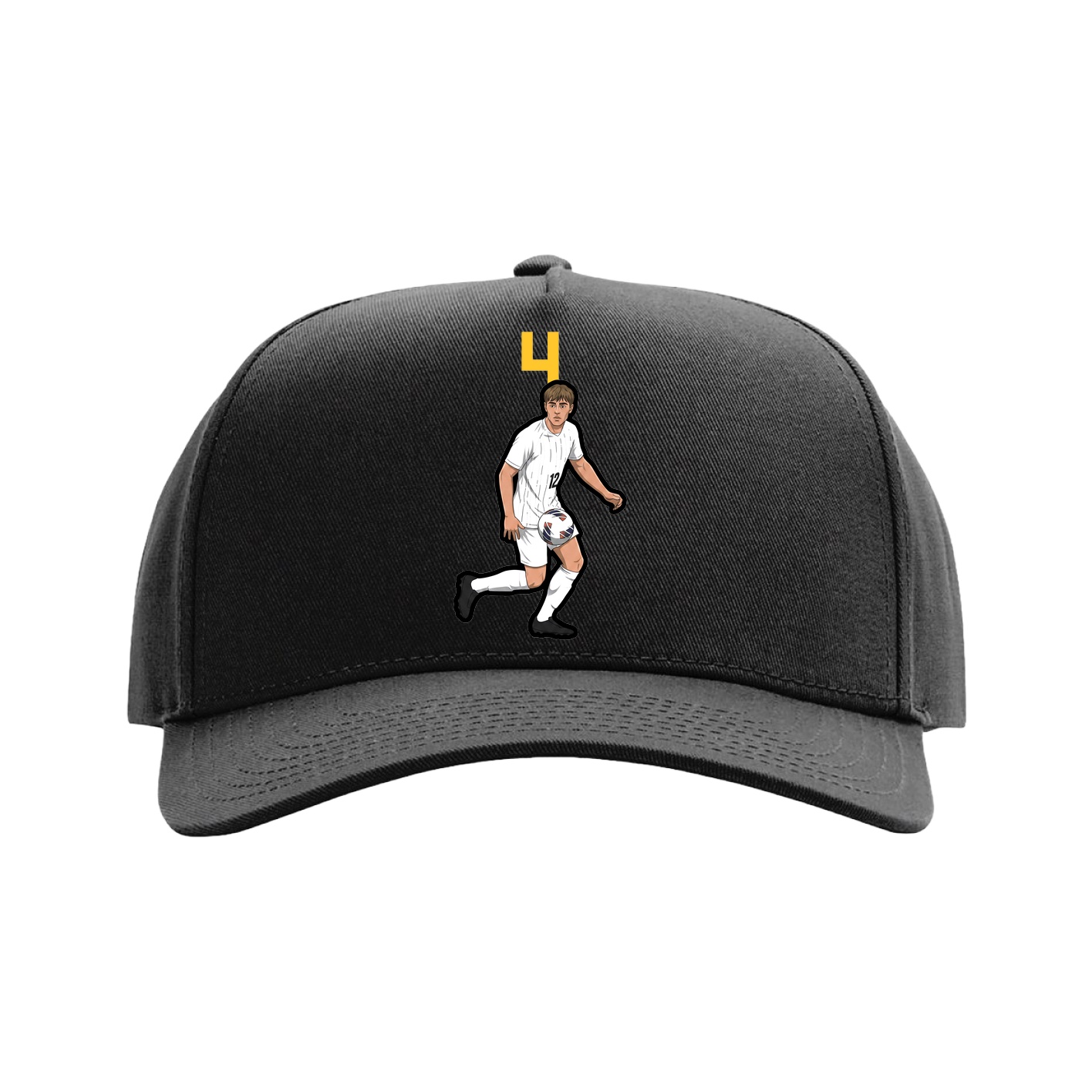 Full Fabric Five-Panel Champ Cap — Number Top in Black