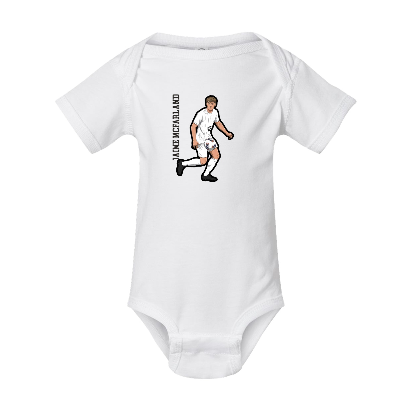 Baby Onesie — Name Vertical in White