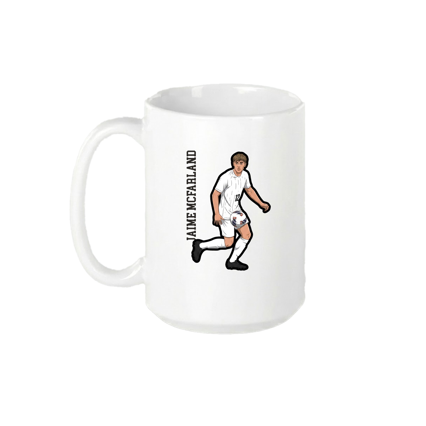 15oz Coffee Mug — Name Vertical in White