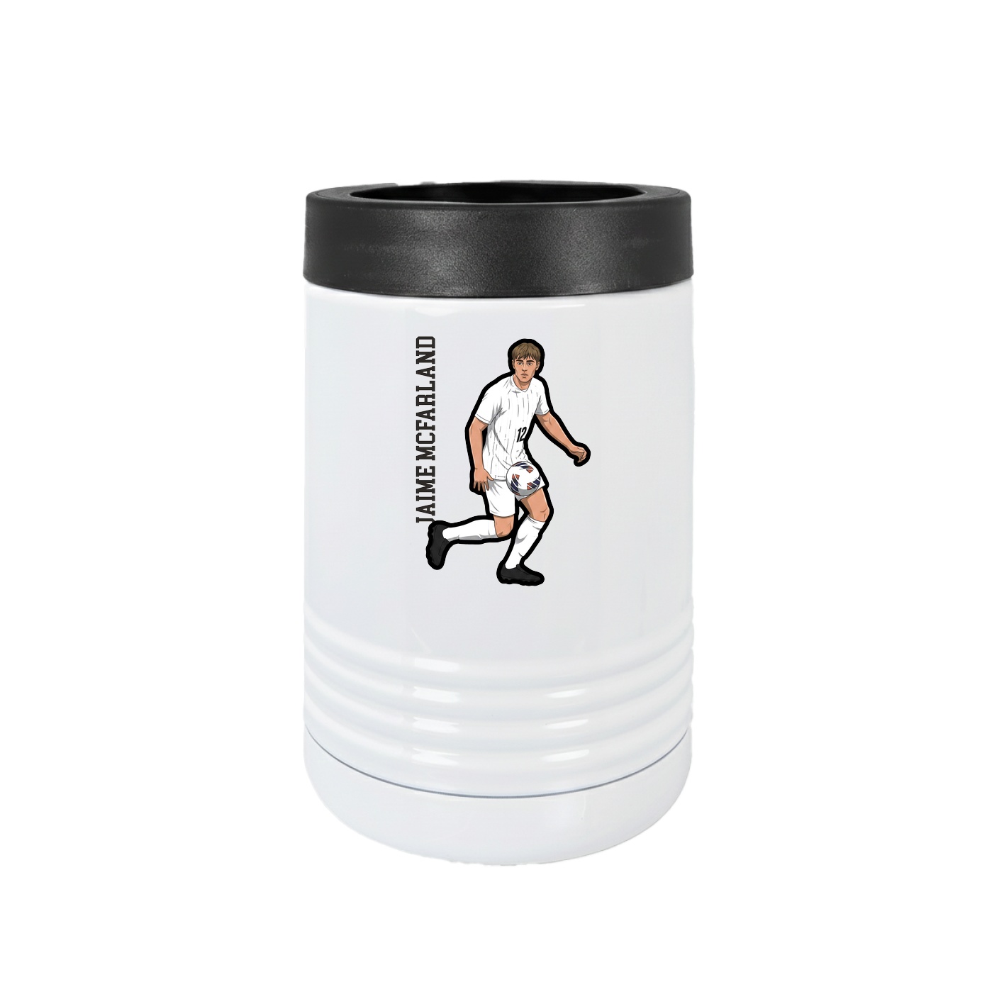 Beverage Holder — Name Vertical in White
