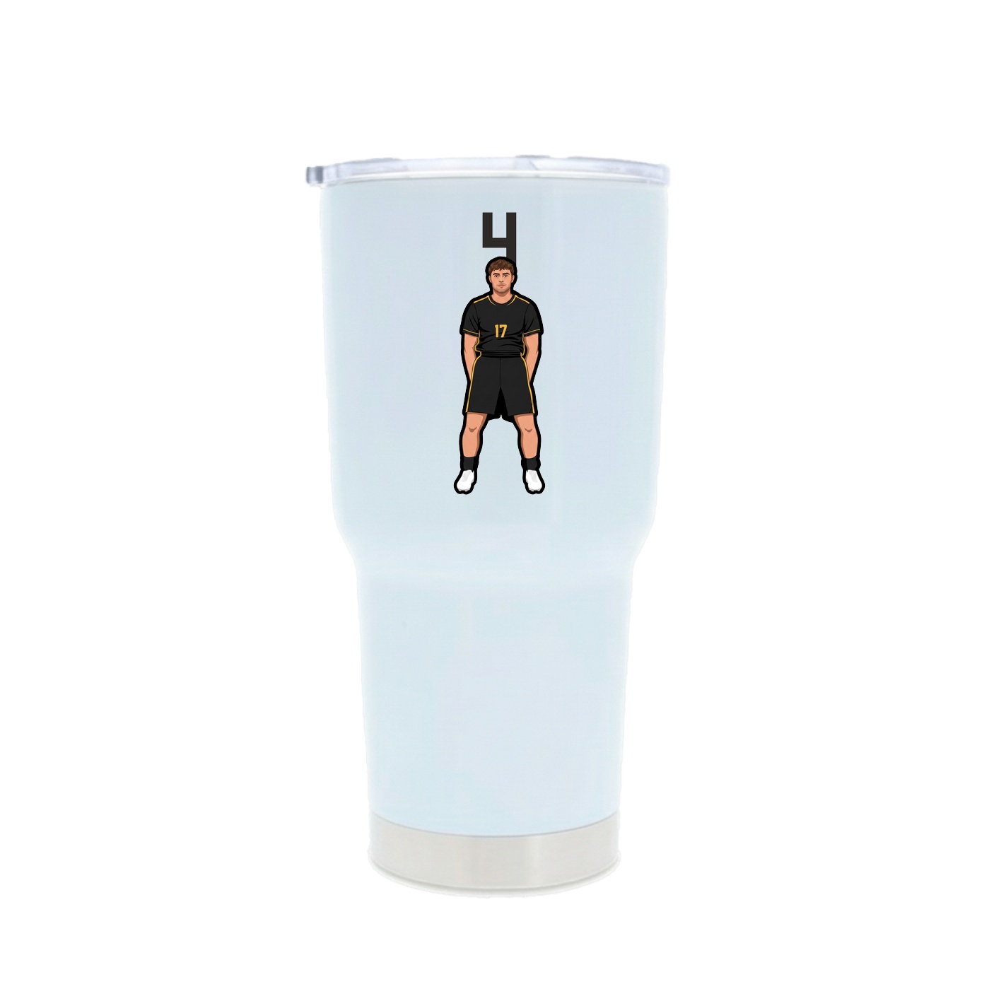 30oz Stainless Steel Tumbler — Number Top in White