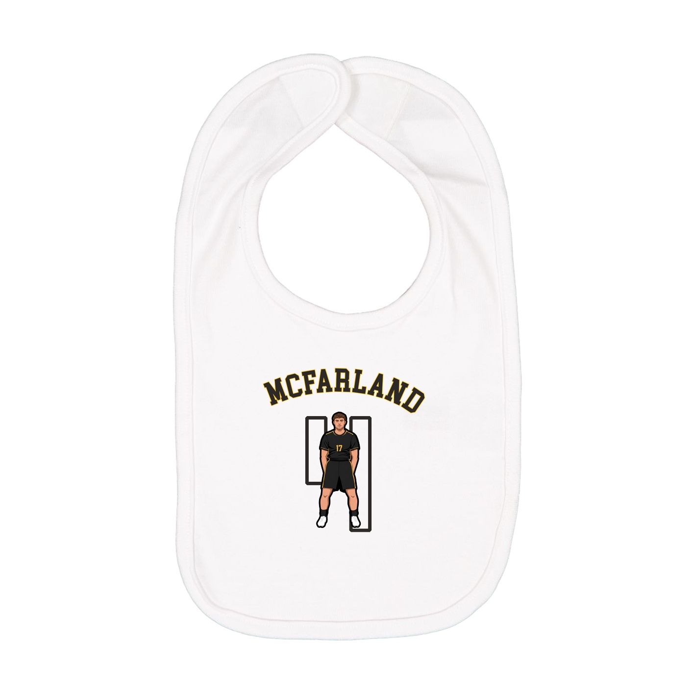 Infant Bib — Shirsey Arch in White