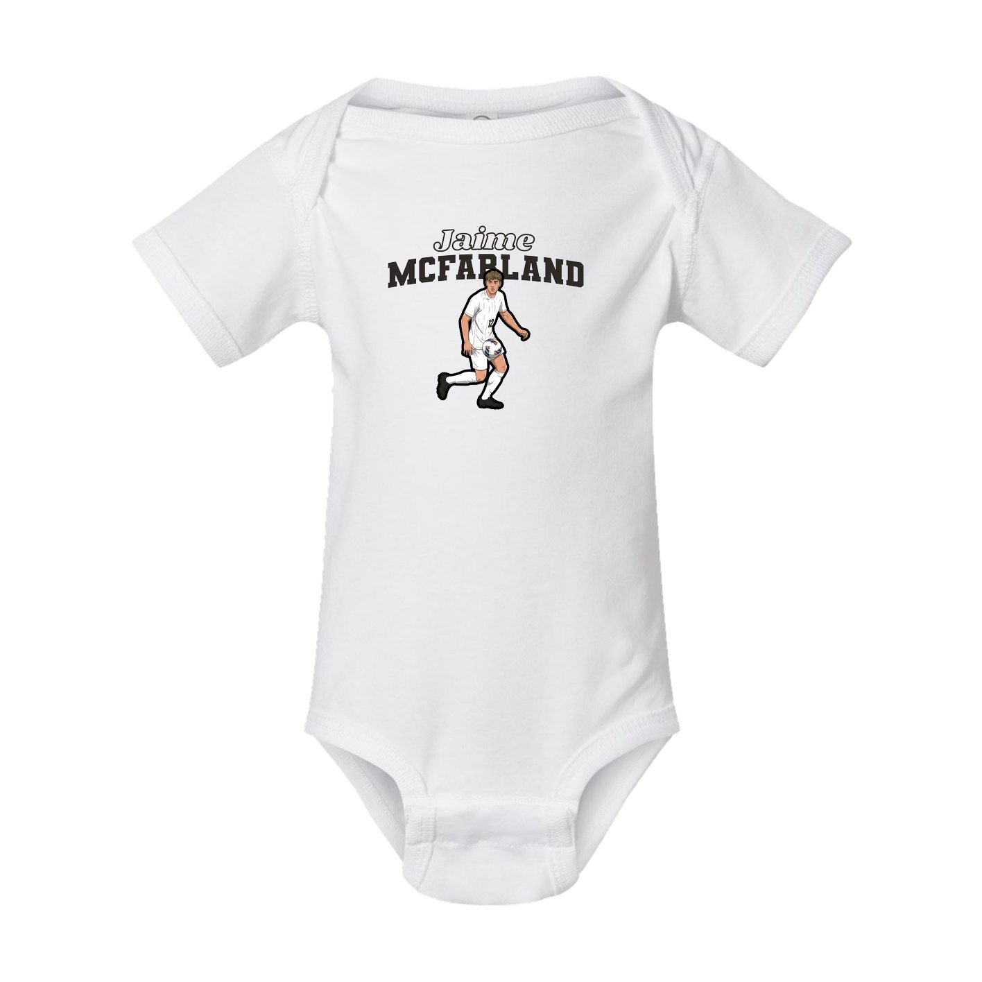 Baby Onesie — Name Arch in White