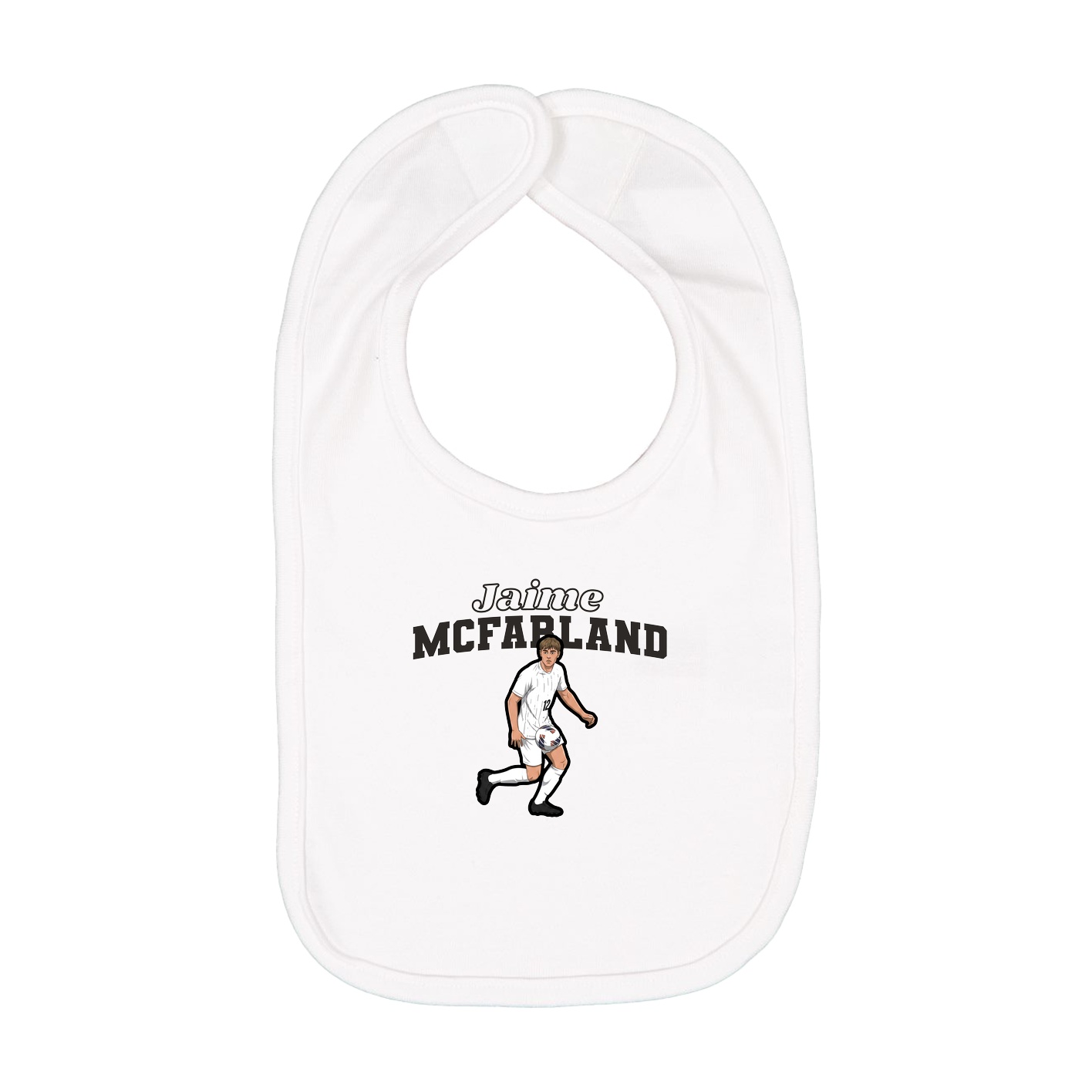 Infant Bib — Name Arch in White