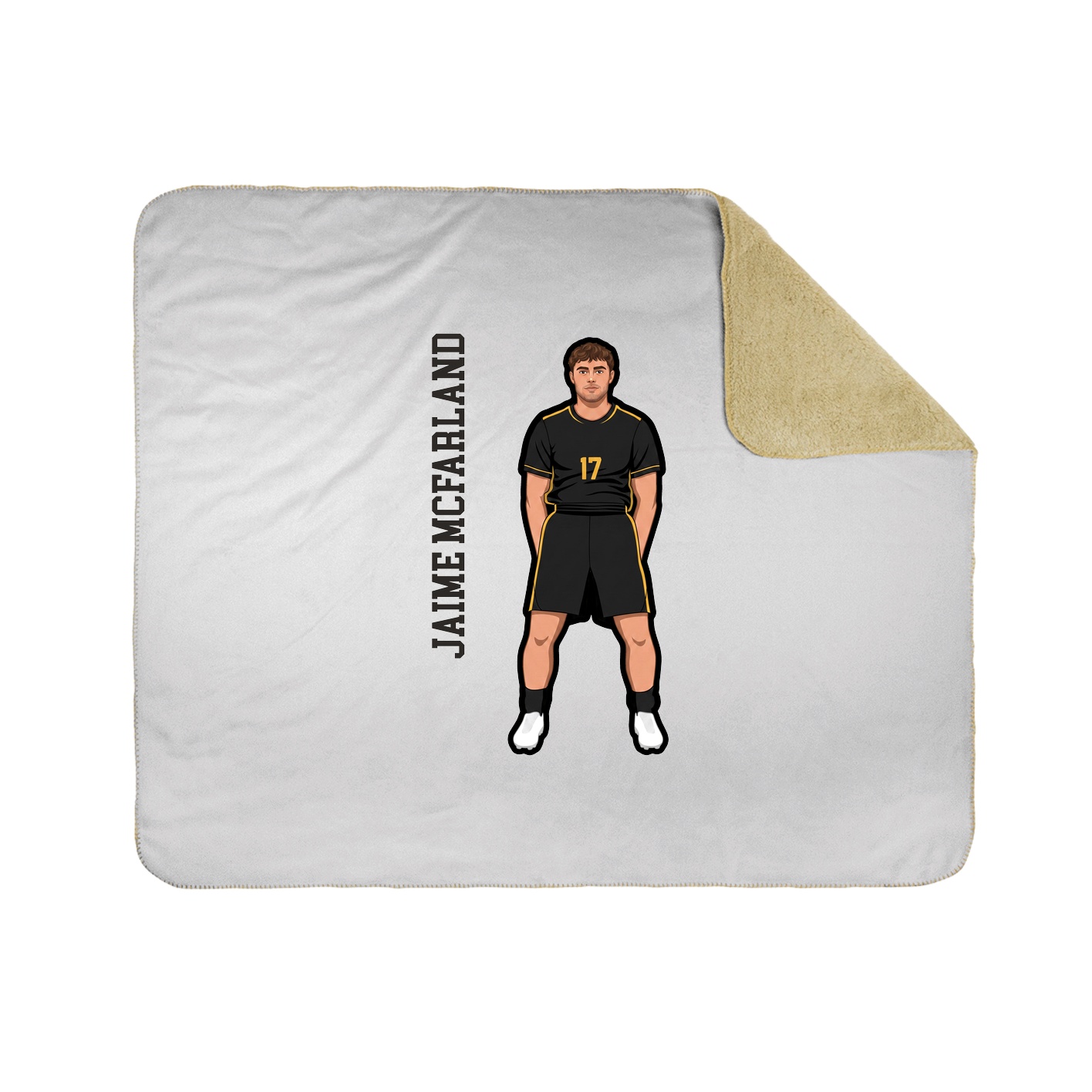 Throw Blanket — Name Vertical in White