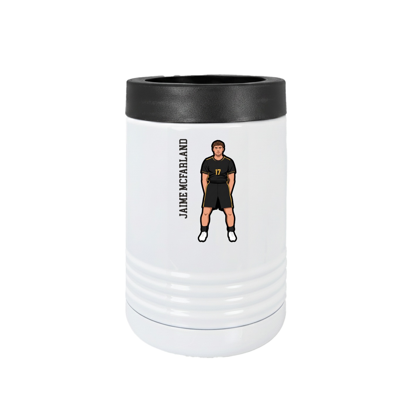Beverage Holder — Name Vertical in White