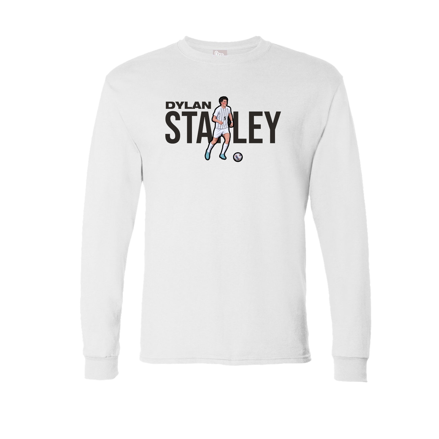 Long Sleeve Tee — Player Name in White