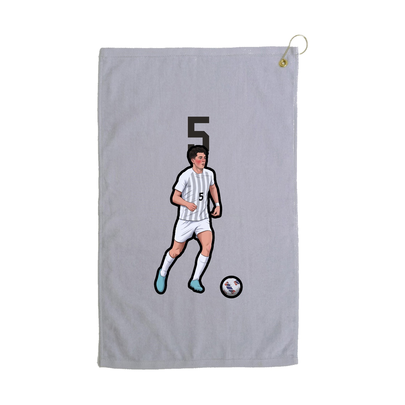 Golf Towel — Number Top in Grey