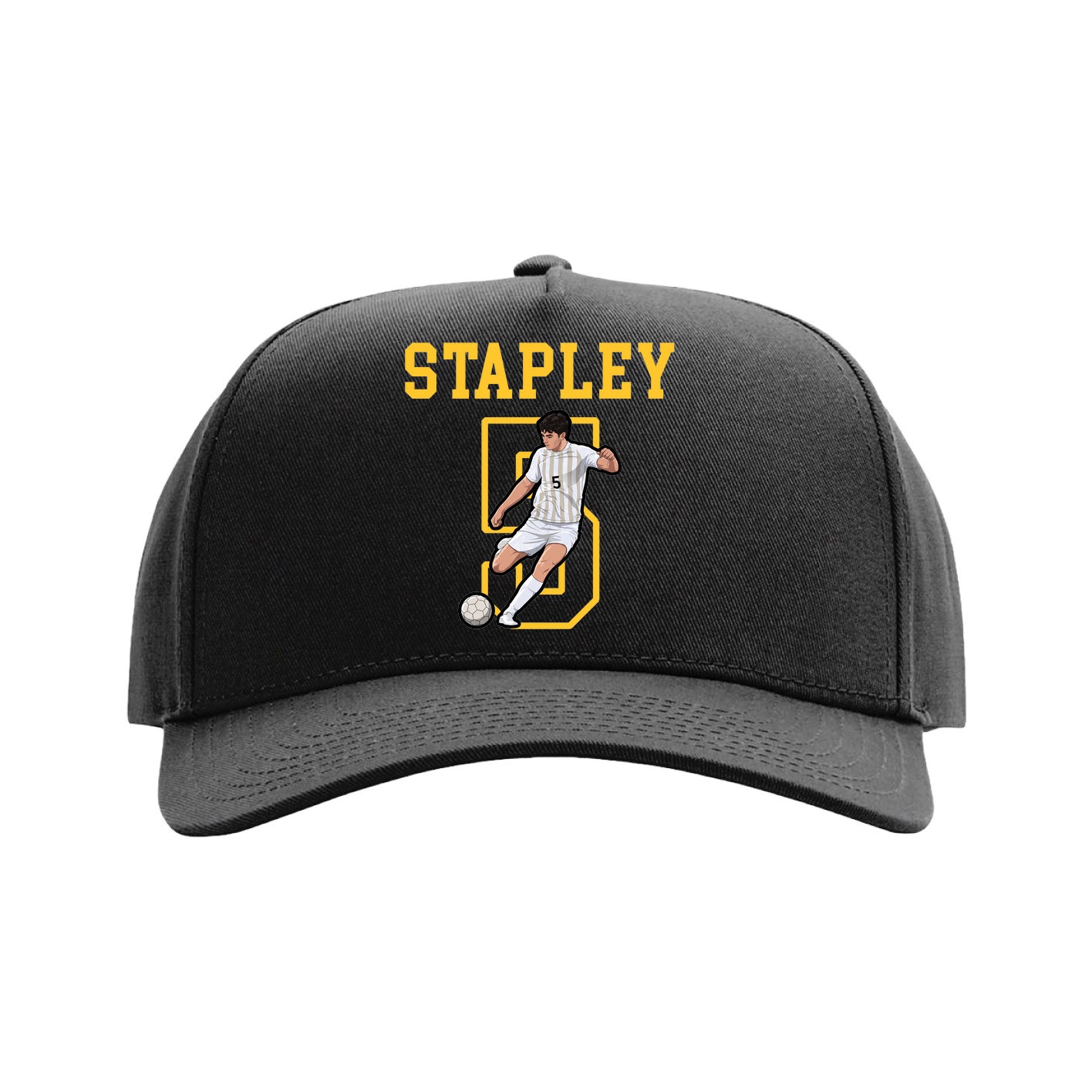 Full Fabric Five-Panel Champ Cap — Shirsey in Black