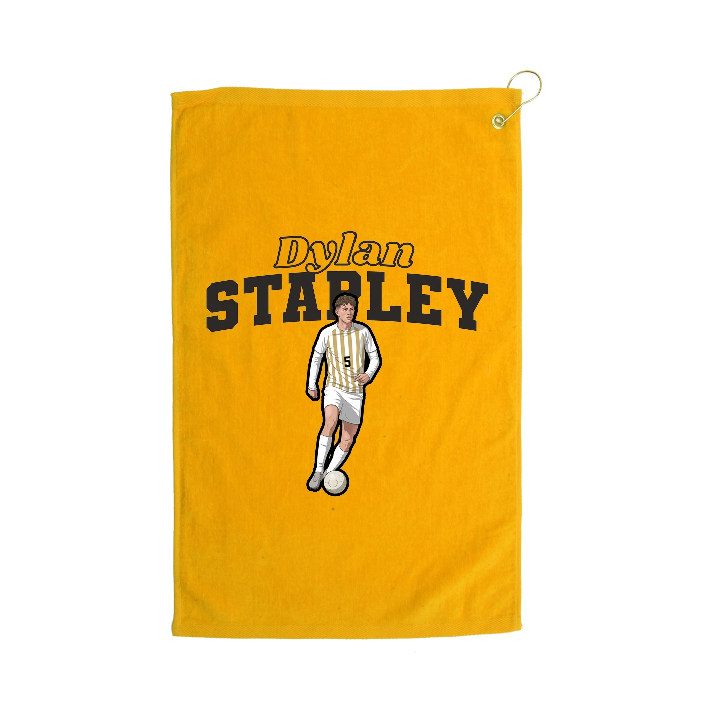 Golf Towel — Name Arch in Gold