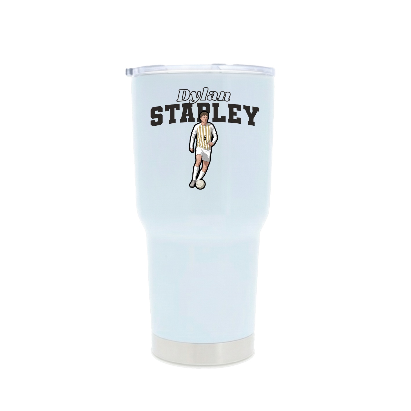 30oz Stainless Steel Tumbler — Name Arch in White