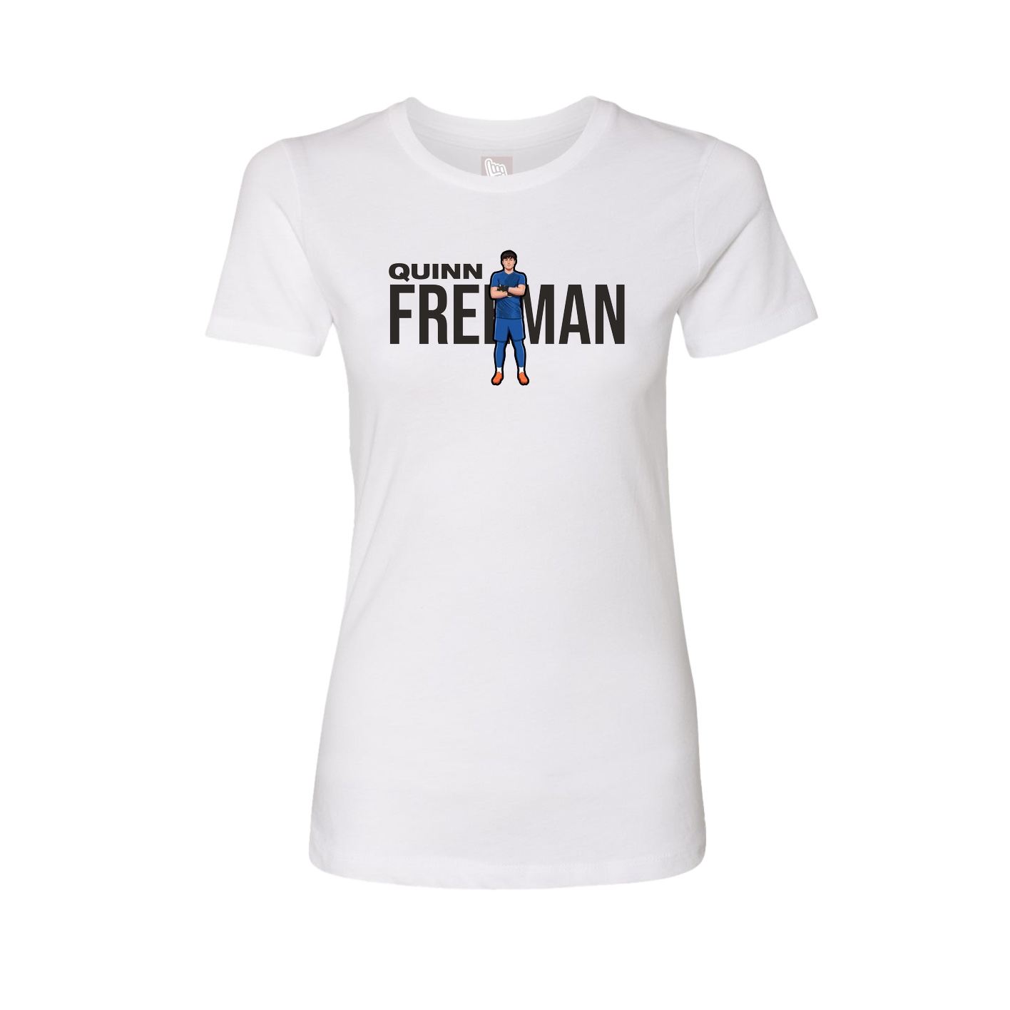 Fitted Women's Tee — Player Name in White
